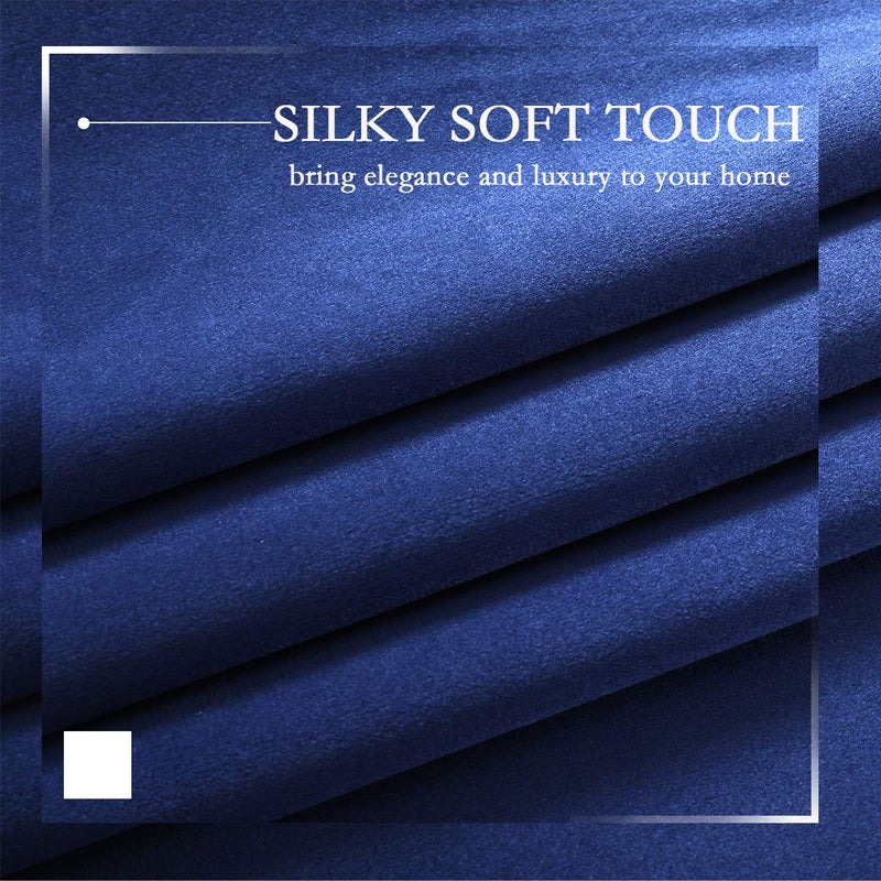 SPXTEX Navy Blue Velvet Blackout Curtains 96 inches Long Super Soft Velvet Curtains Grommet Thermal Insulated Curtains Window Treatment for Bedroom Light Blocking Velvet Curtain Panels Set of 2 Panels - Image 3